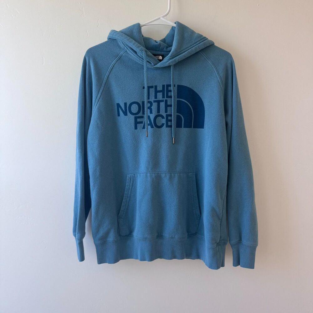 The North Face Blue Pullover Hoodie Logo Sweatshirt Women's Size S